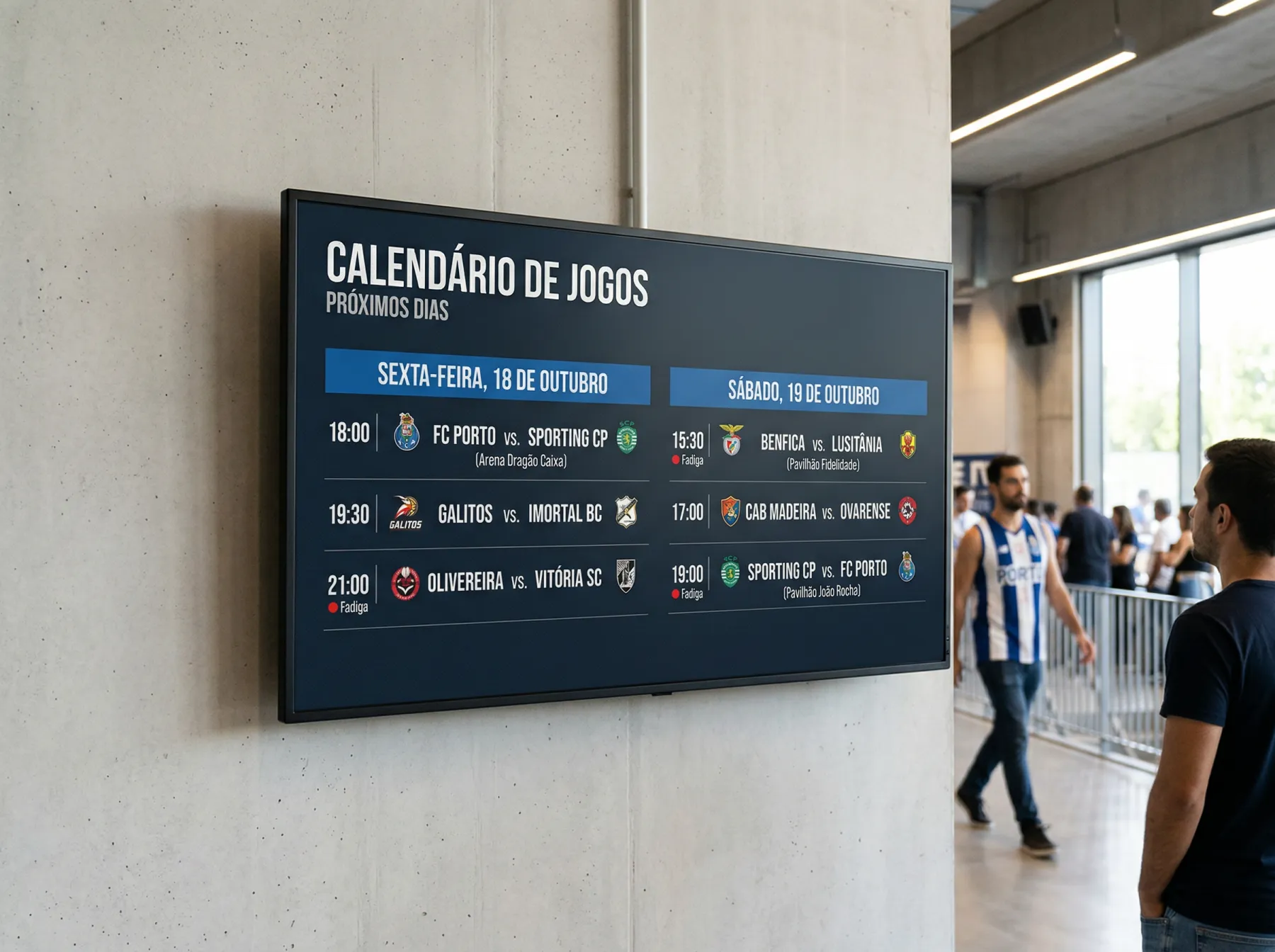 Calendário de jogos consecutivos da NBA com indicadores de fadiga