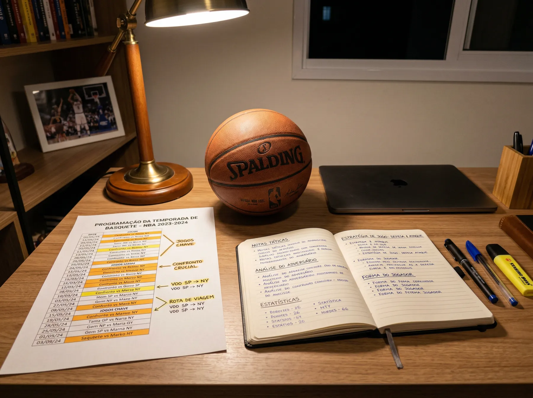 Calendário de jogos NBA com análise de schedule