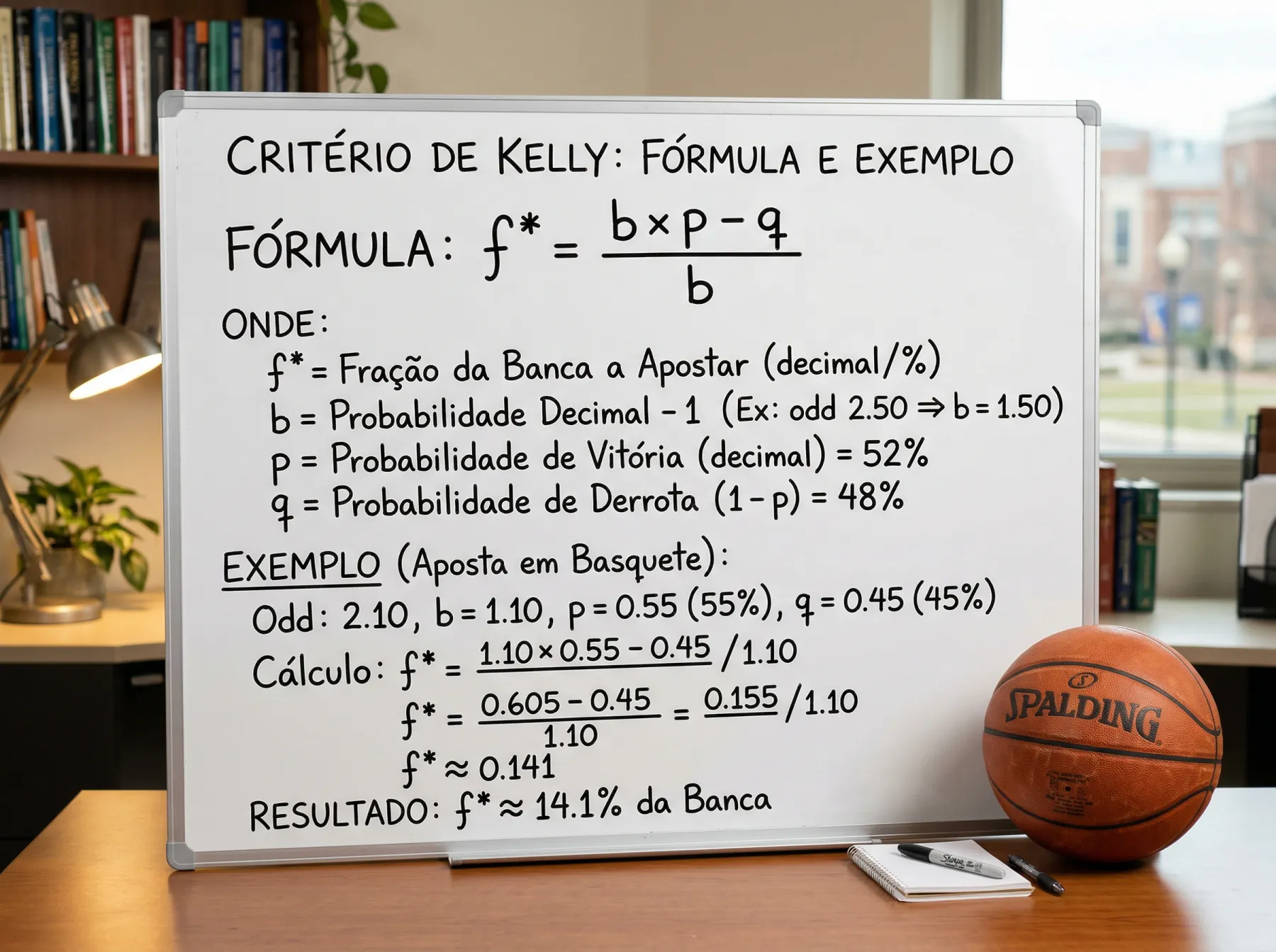 Fórmula matemática do Critério de Kelly aplicada a apostas