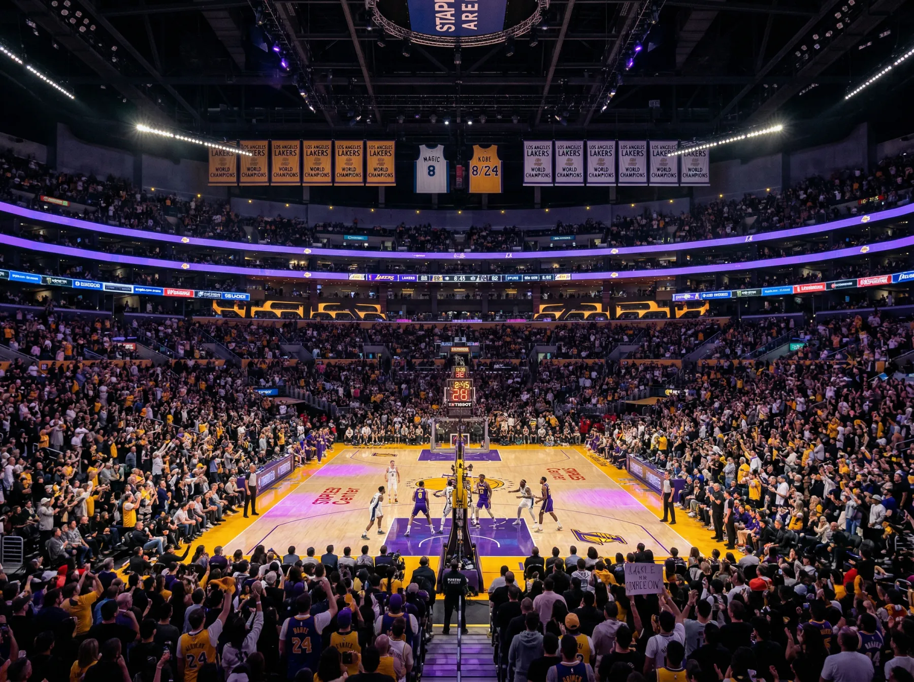 Arena de basquetebol durante jogo dos playoffs da NBA